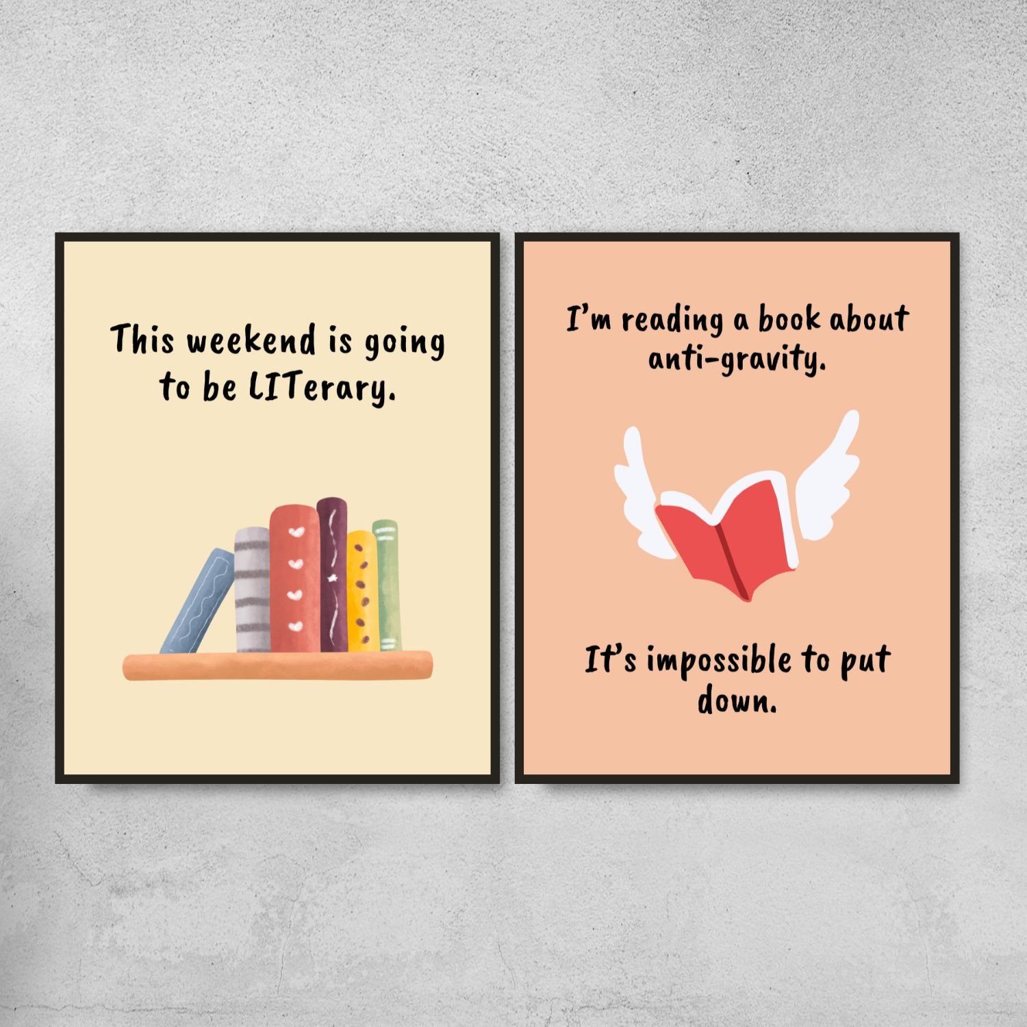 Funny Reading Posters for Classroom Decor, Book Lover Wall Art, English ...