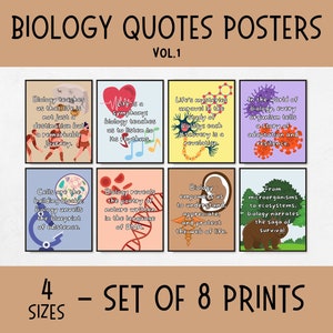 Quotes for Biology Classroom Decor, popular science posters, biology laboratory decor, biology flashcards, biology teacher gifts