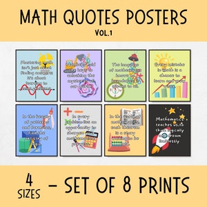 Quotes Posters for Math Classroom Decor, middle school & high school math decor, teacher resources, mathematician gift, math teacher gifts