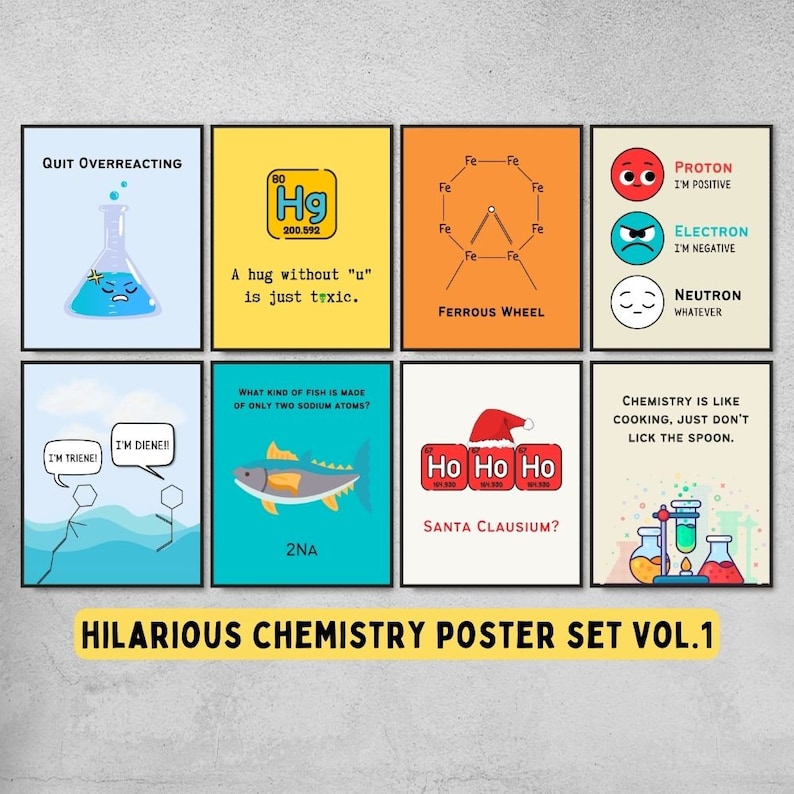 Bundle of Chemistry Posters & Flashcards, STEM Homeschool Decoration, Science Bulletin Board, Laboratory Decor, Chemistry Teacher Gifts image 2