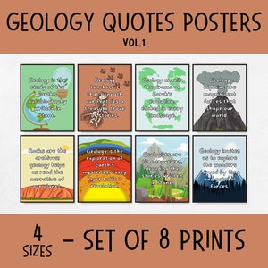 Citations pour la décoration de salle de classe de géologie, affiches de sciences de la terre pour la décoration d'école à la maison, cadeau de professeur de sciences humaines, cadeaux d'art mural de géologue