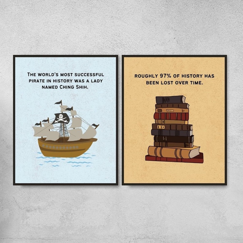 Set of 10 History Fun Facts Printable Posters History Etsy