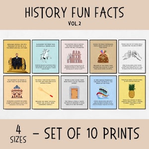 10er Set Geschichte, lustige Fakten, lustige Lernposter, Klassenzimmer Dekoration für Mittel- und Oberstufe, lustige Lernposter,