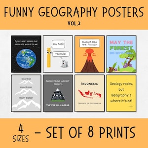 Funny Geography Classroom Posters, world geography classroom display, earth science poster, geography teacher gifts, homeschool geography