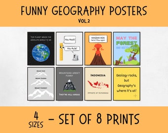 Funny Geography Classroom Posters, world geography classroom display, earth science poster, geography teacher gifts, homeschool geography
