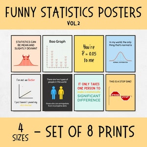 Funny Statistics Posters for Math Classroom Decor, middle school & high school math decor, gifts for math teacher, homeschool math decor