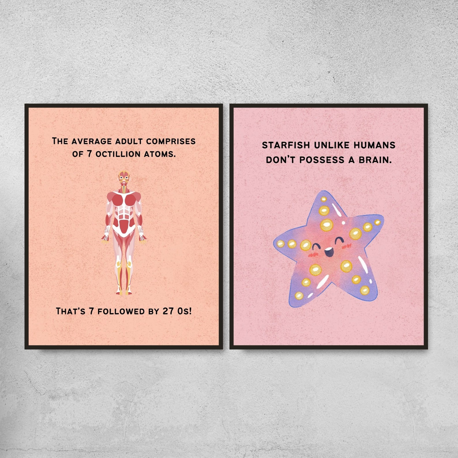 Set of 10 Biology Fun Facts Printable Posters Science Etsy