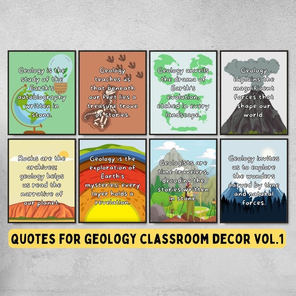 Quotes for Geology classroom decor, earth science posters for homeschool decor, social studies teacher gift, geologist wall art gifts