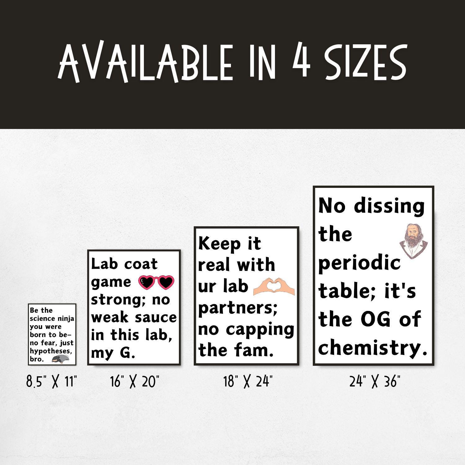 Funny Science Laboratory Rules Printable Posters, Science Classroom ...