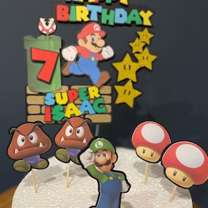 Super Mario personalised custom layered cake topper