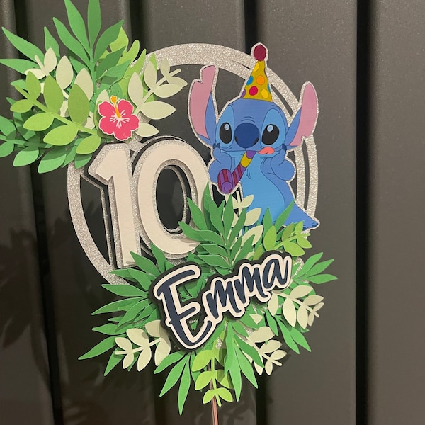 Lilo & Stitch Tropical Hawaiian Cake Topper