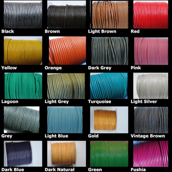 100% genuine leather cord lance 1 mm - Leather Cord Round