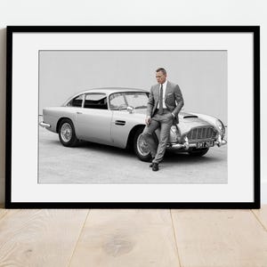 Fine Art photo of Aston Martin db4 | James Bond print | print of Daniel Craig | Fine Art Gallery Frame