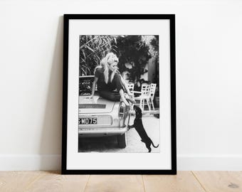 Fine Art photo of Brigitte Bardot With Dachshund by Bettmann | Bardot print | Framed print with Matboard