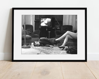 T.V. murder, Cannes , 1975 | Helmut Newton | Framed Fine Art photo with Matboard
