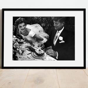 Jackie and John Kennedy | John F Kennedy wedding ring | Framed Fine Art photo with Matboard