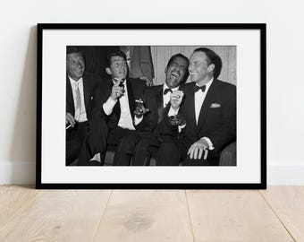 Fine Art photo of Frank Sinatra Dean Martin Sammy Davis | Rat Pack Las Vegas | Famed & Mounted Prints
