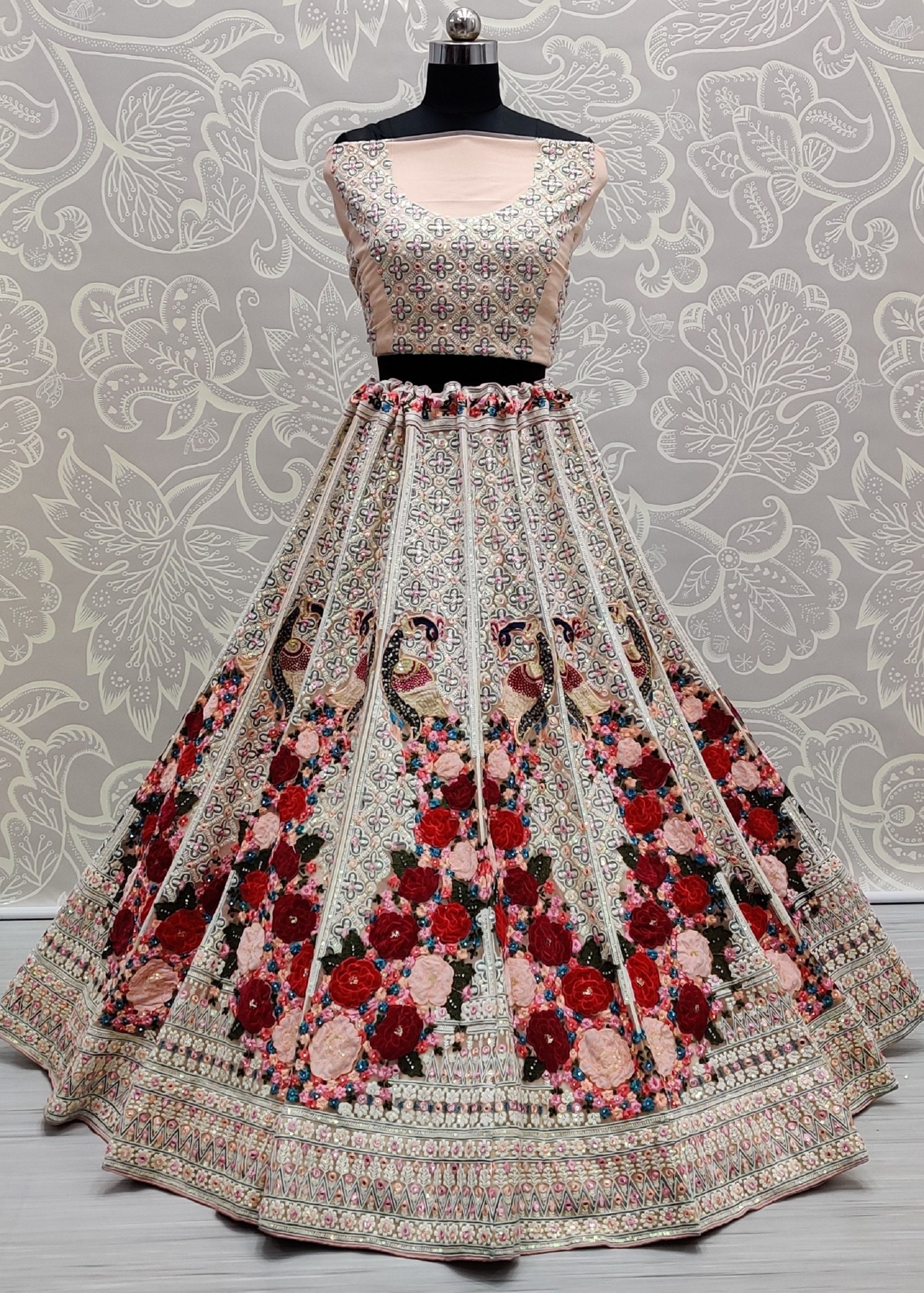 Peach bridal lehenga sale