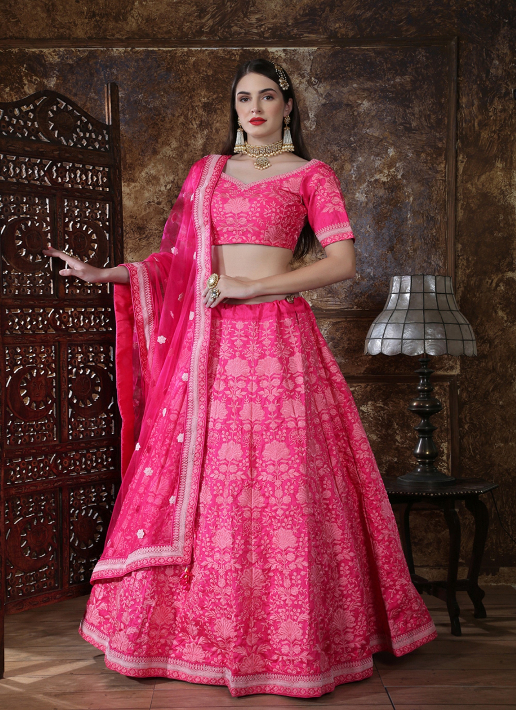 Sabyasachi hot pink lehenga cheap
