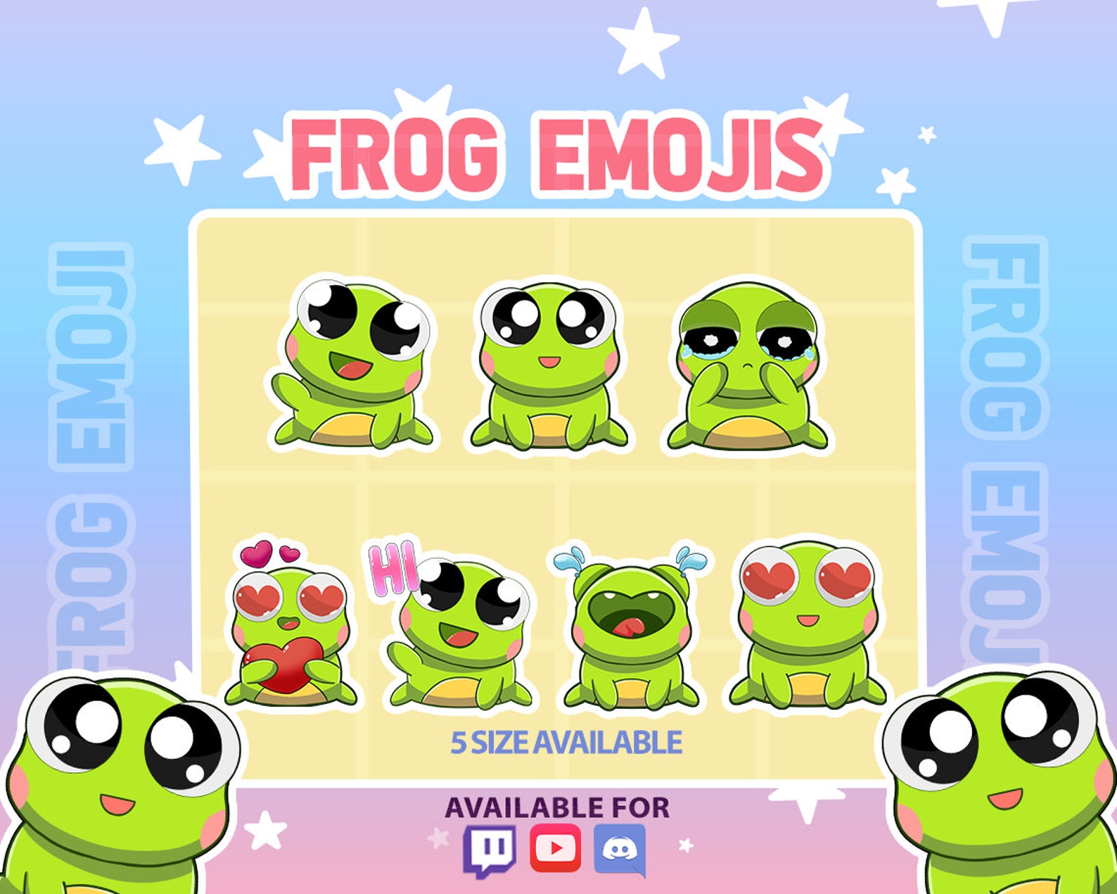 Frog Emojis for All the Online Platform ready to Use Etsy