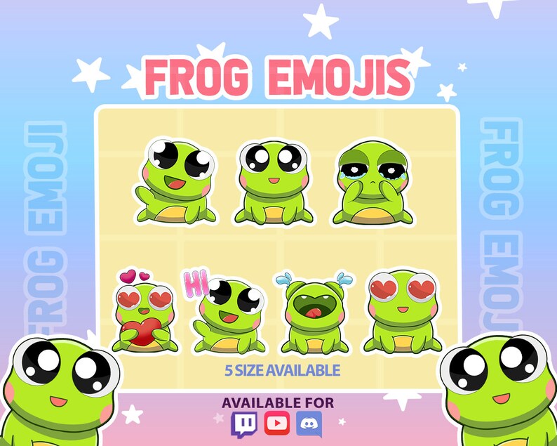 Frog Emojis for All the Online Platform ready to Use Etsy