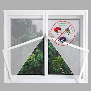 White  - Fly / Spider / Mosquito /  Bug / Cat - Zipped Opening Washable Window Screens (made to measure for any window size)