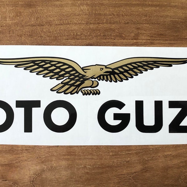 Moto Guzzi Vintage logo garage or door,large size,black and gold,Free shipping