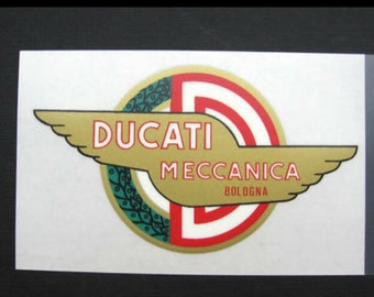 Ducati Meccanica  tank decal old logo as original waterslides ,(not cheap stickers) ,free shipping