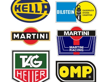 6 adesivi Youngtimer, set di adesivi cult, decorazioni per auto d'epoca, rally, corse automobilistiche, oldschool V8 Muscle Car USA M653