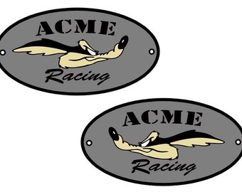 2x Coyote Racing Sticker Road Runner Sticker Car Motorcycle Vintage Car Oldschool USA V8 Hotrod Muscle Car Youngtimer Tuning Cult