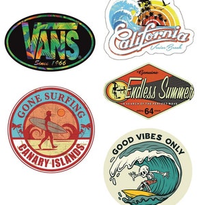 Surfer Sticker Set 50 Stück coole Vinyl Aufkleber für Jungen und