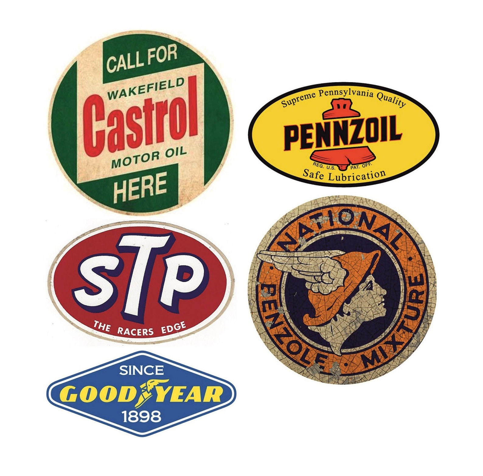 5x Vintage Oil Sticker Cult Sticker Set Gasoline Motorsport Racing ...