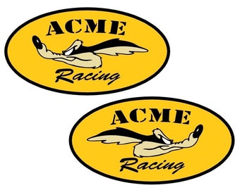 2x Coyote Racing Sticker Road Runner Sticker Car Motorcycle Vintage Oldschool USA V8 Hotrod Muscle Car Youngtimer Tuning Cult