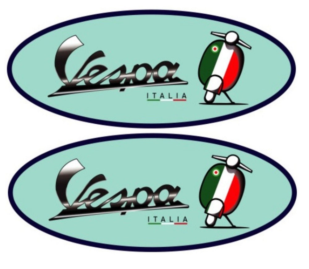 10 x Vespa Aufkleber in der Farbe türkis, passend für Piaggio Vespa Roller