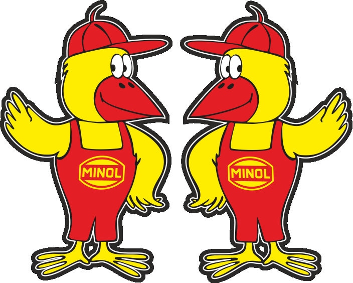 2x Minol Pirol vintage sticker DDR sticker car motorcycle oldtimer youngtimer cult retro look Germany East Ossi