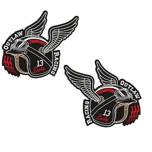 2x Biker Sticker 11 x 9,5 cm Outlaw Biker Motorcycle Cult Sticker Custom Chopper Cafe Racer Bobber V2 Oldtimer MG404