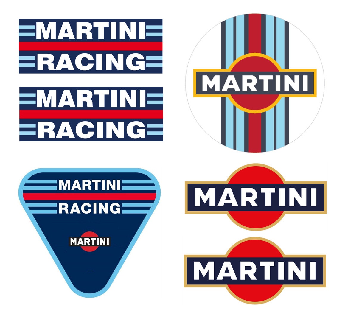 2 Martini Racing Logo - Graphics Decals Sticker Kit - the Logo are