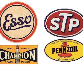 4x old school sticker cult sticker STP Hotrod Champion V8 USA auto old school classic car #105