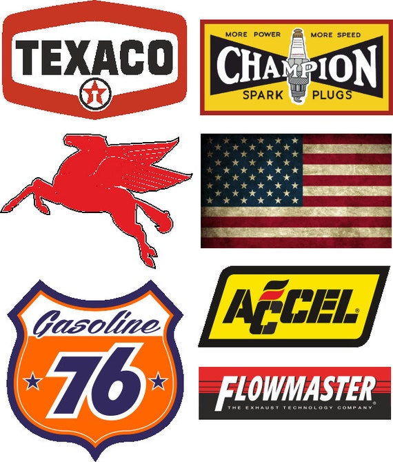 7x USA Öl Aufkleber 76 kult Sticker Set Gasoline Hot Rod - .de