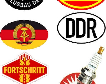 7x GDR sticker cult sticker set IFA Minol oldtimer cultural asset East Ostalgie for Trabant Simson progress tractor #693