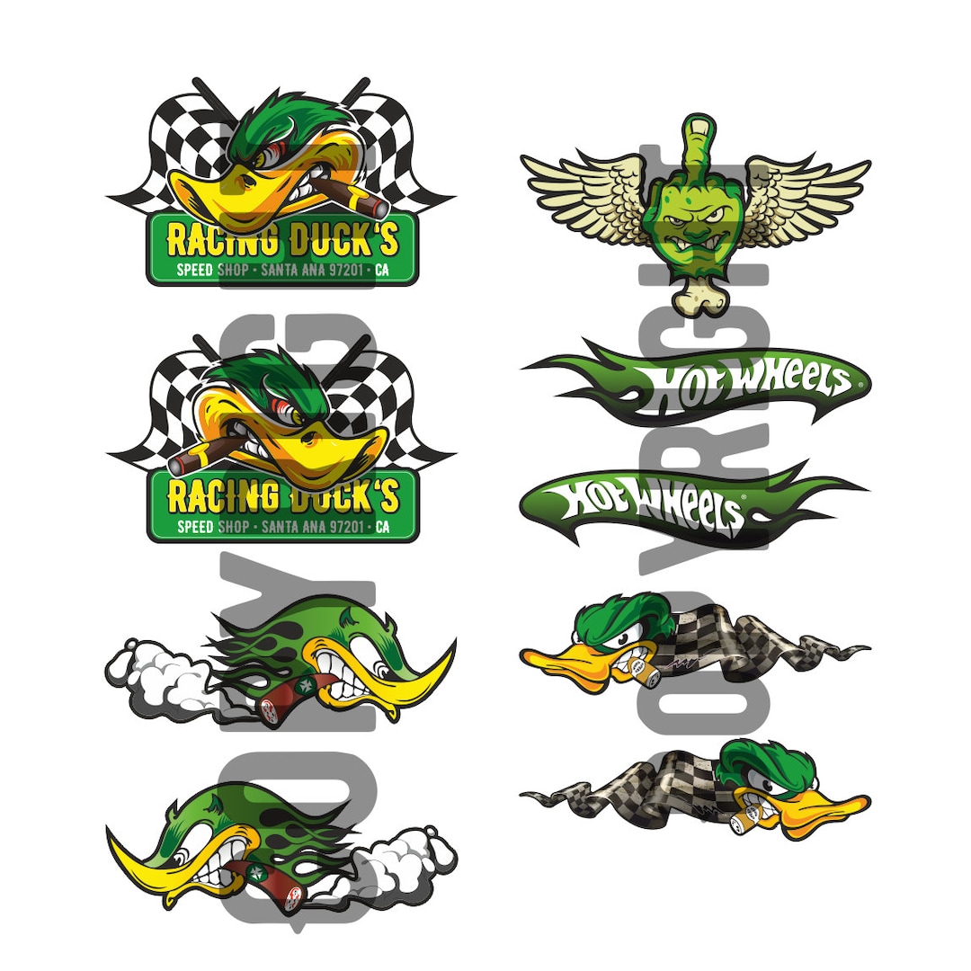 9x Racing Ducks Aufkleber Set Kult Sticker Motorrad Auto Tuning ...