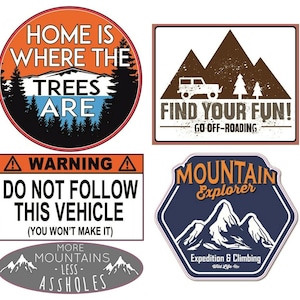 5x Offroad Sticker Cult Sticker 4x4 SUV Car Camper Allrad Expedition Mountain Fun Defender etc. USA V8 Camping #718