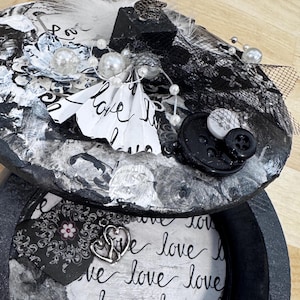 Gift for bride gift for wedding jewelry box for her black and white jewelry box black and white wedding gift  for fiancé love theme box