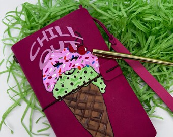 Fun Journal hand painted notebook keepsake journal for her journal for girls reading journal fun journal for mom Girl's journal for teen