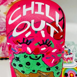 Brillenetui handbemalte niedliche Eistüte handgemaltes chillout Eiswaffel Accessoires Etui Eistüte Etui