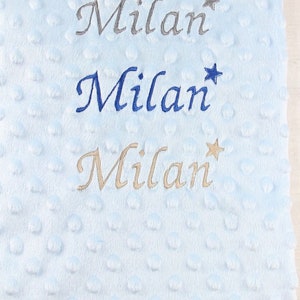 Plush blanket with name baby blanket Blau