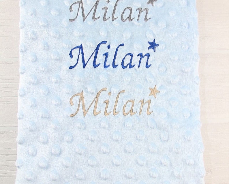 Plush blanket with name baby blanket Blau