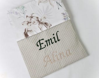 Baby Pique plush blanket with personalized name