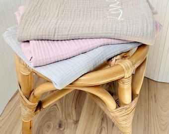 Personalized baby muslin blanket