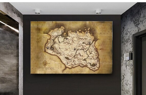 The Elder Scrolls V Skyrim Map Canvas Art Wall Decor Canvas - Etsy
